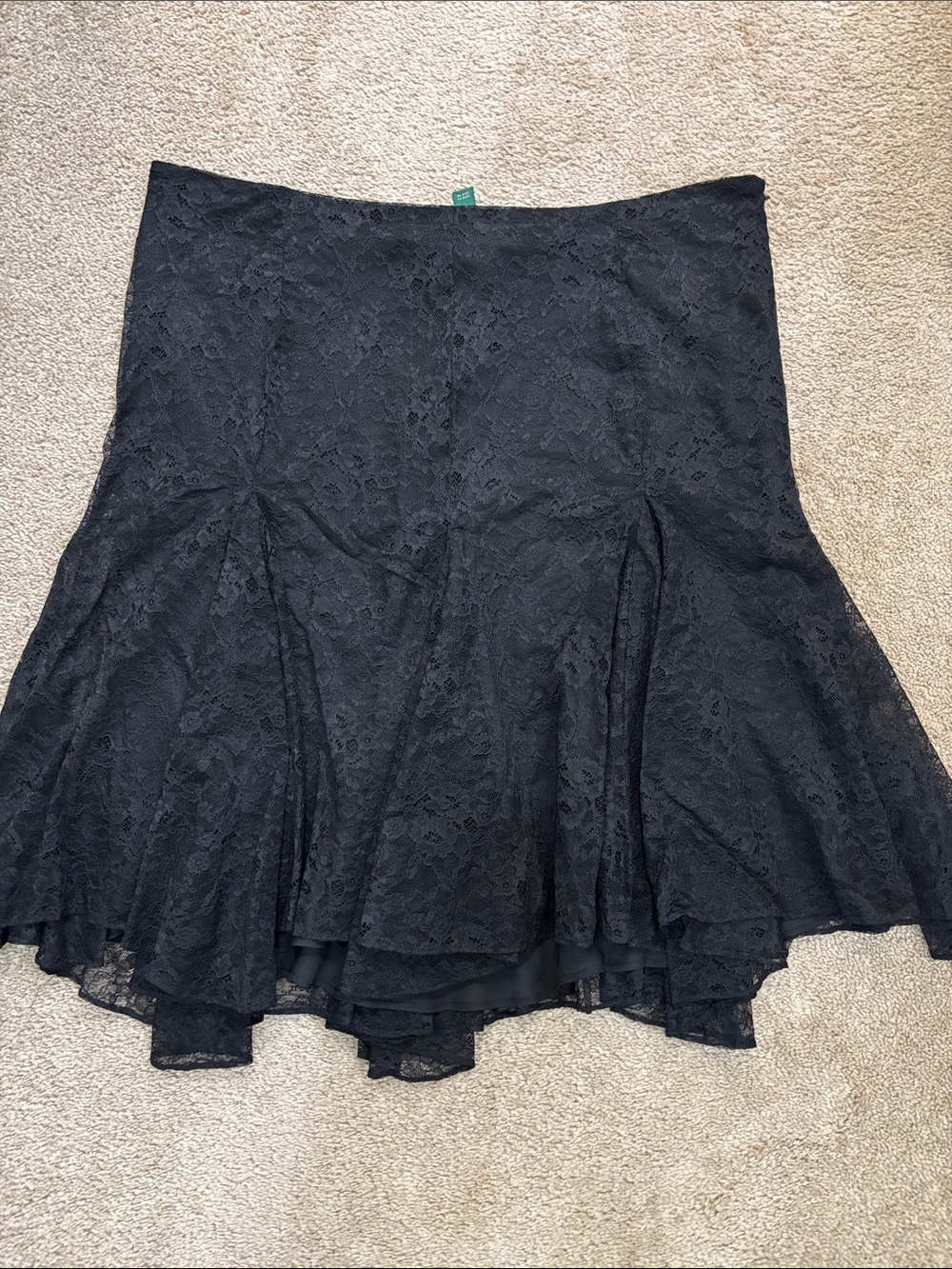 Lauren Ralph Lauren Black Lace Flared Skirt Size 16